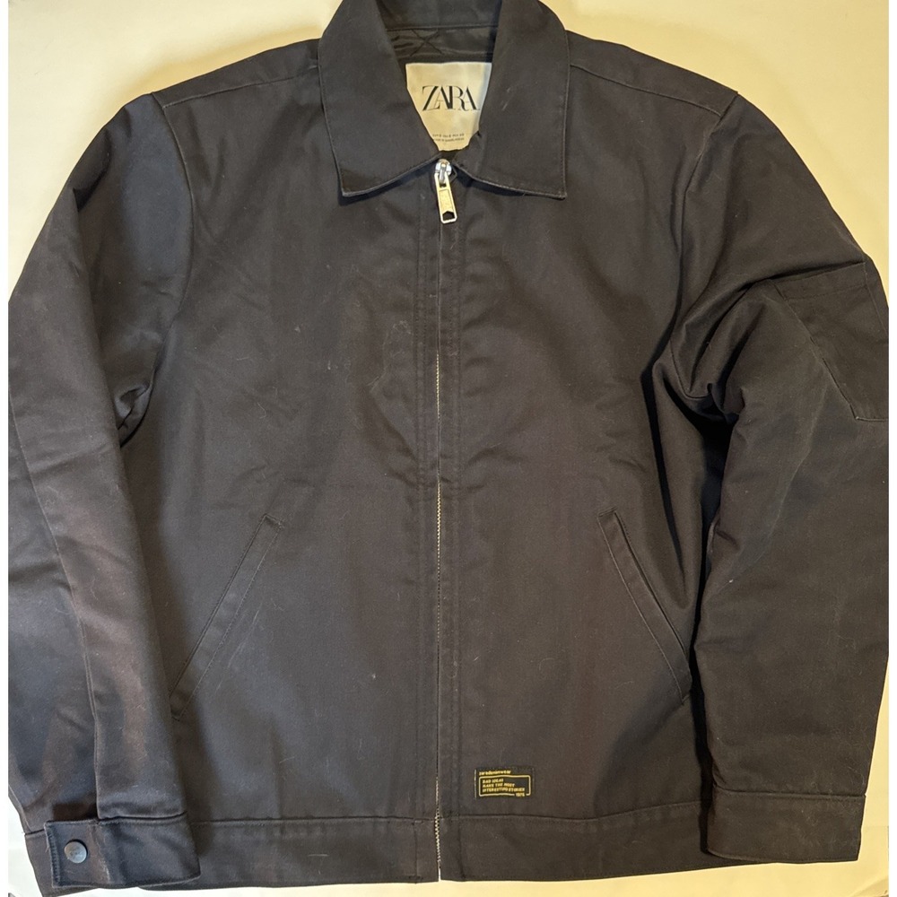 Zara Dnwr Denim Jacket Men's Size Small Black - Picture 1 of 10